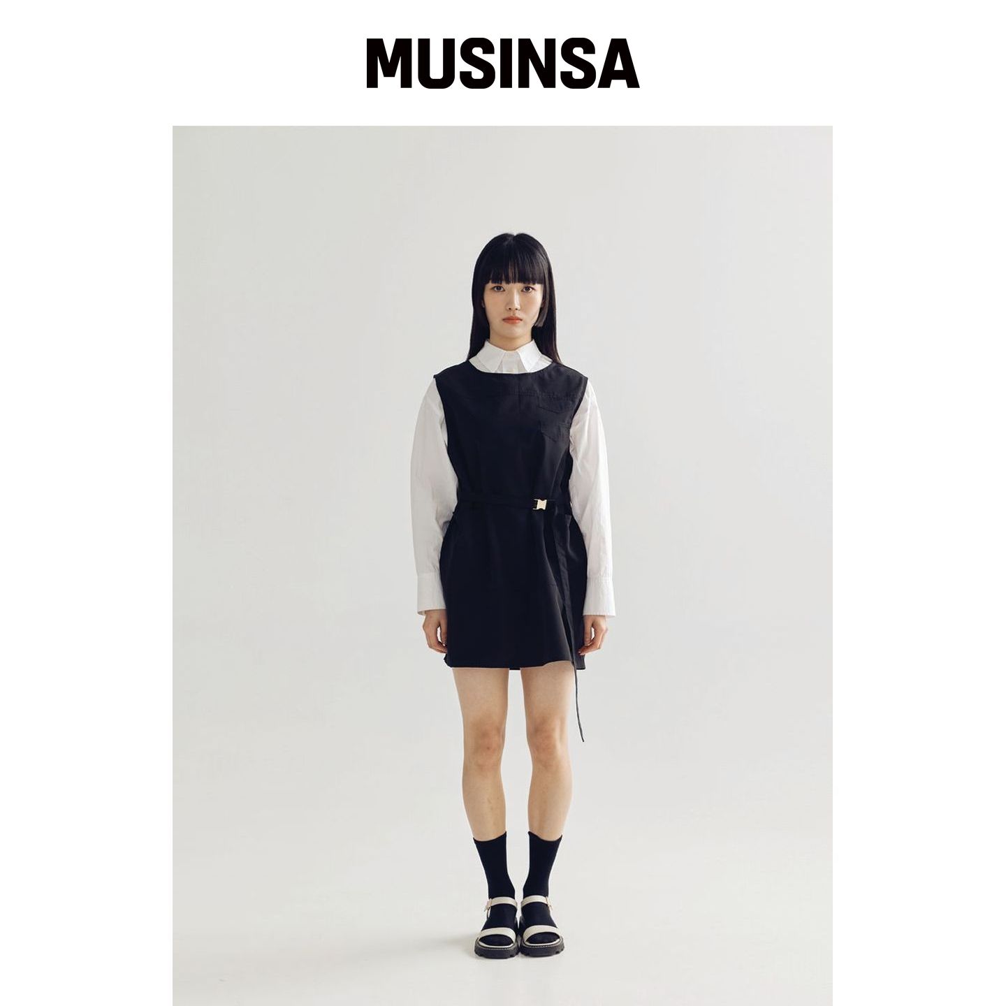 BOMNAL BOUTIQUE 束腰迷你连衣裙 MUSINSA韩国直邮官方正品