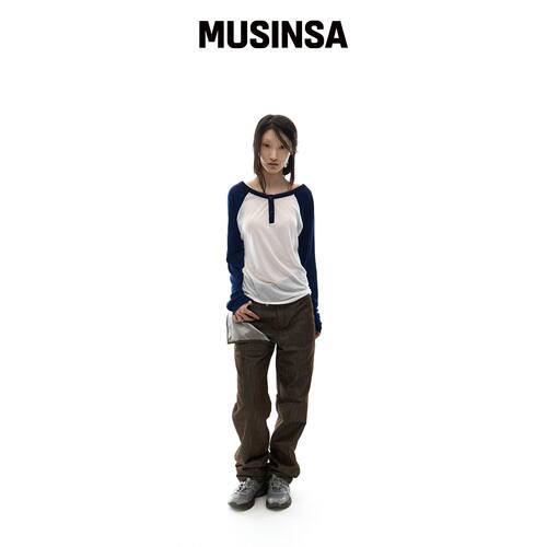 OJOS 金属牛仔裤 / 棕色 MUSINSA韩国官网直邮进口