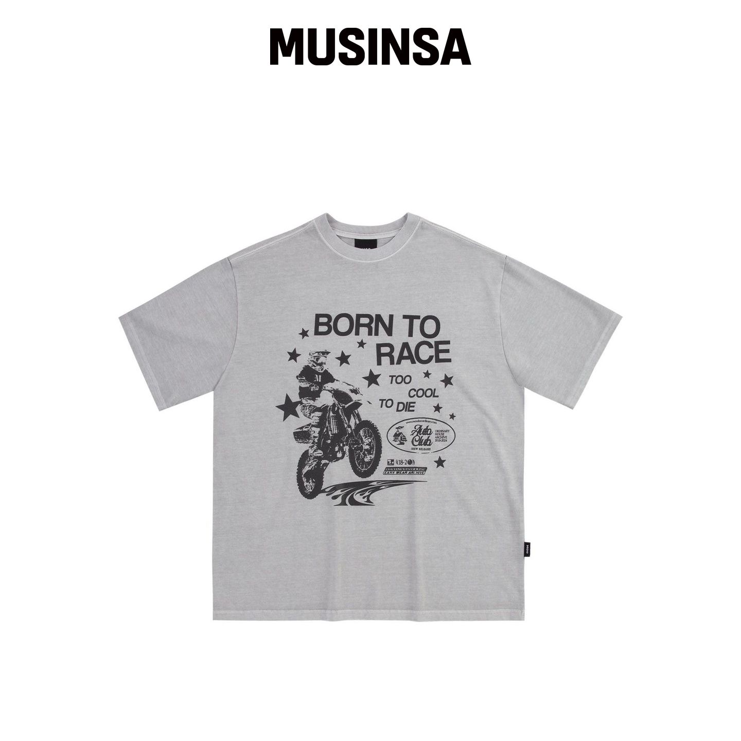 MOO 摩托车涂料短袖T恤 - 灰米色 MUSINSA韩国直邮官方正品