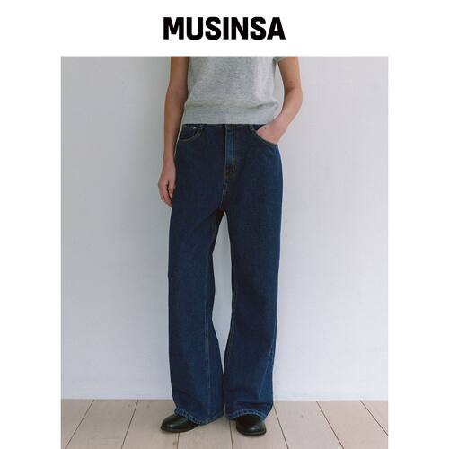 LAMINEZ LM25 经典直筒牛仔裤 - 蓝色 MUSINSA韩国直邮官方正品