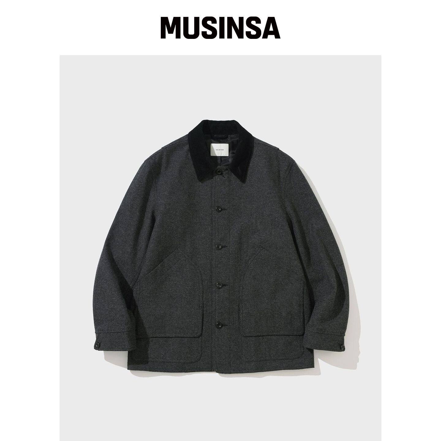 SHIRTER 灯芯绒饰边狩猎夹克(黑色) MUSINSA韩国官网直邮进口