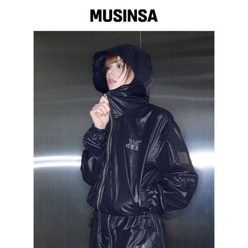MUCENT Eddie 套装光泽金属Logo连帽风衣 MUSINS韩国官网直邮进口