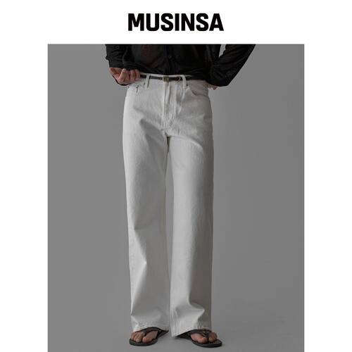 BOWLOW PRODUCT 白色牛仔半喇叭热裤 MUSINSA韩国官网直邮进口