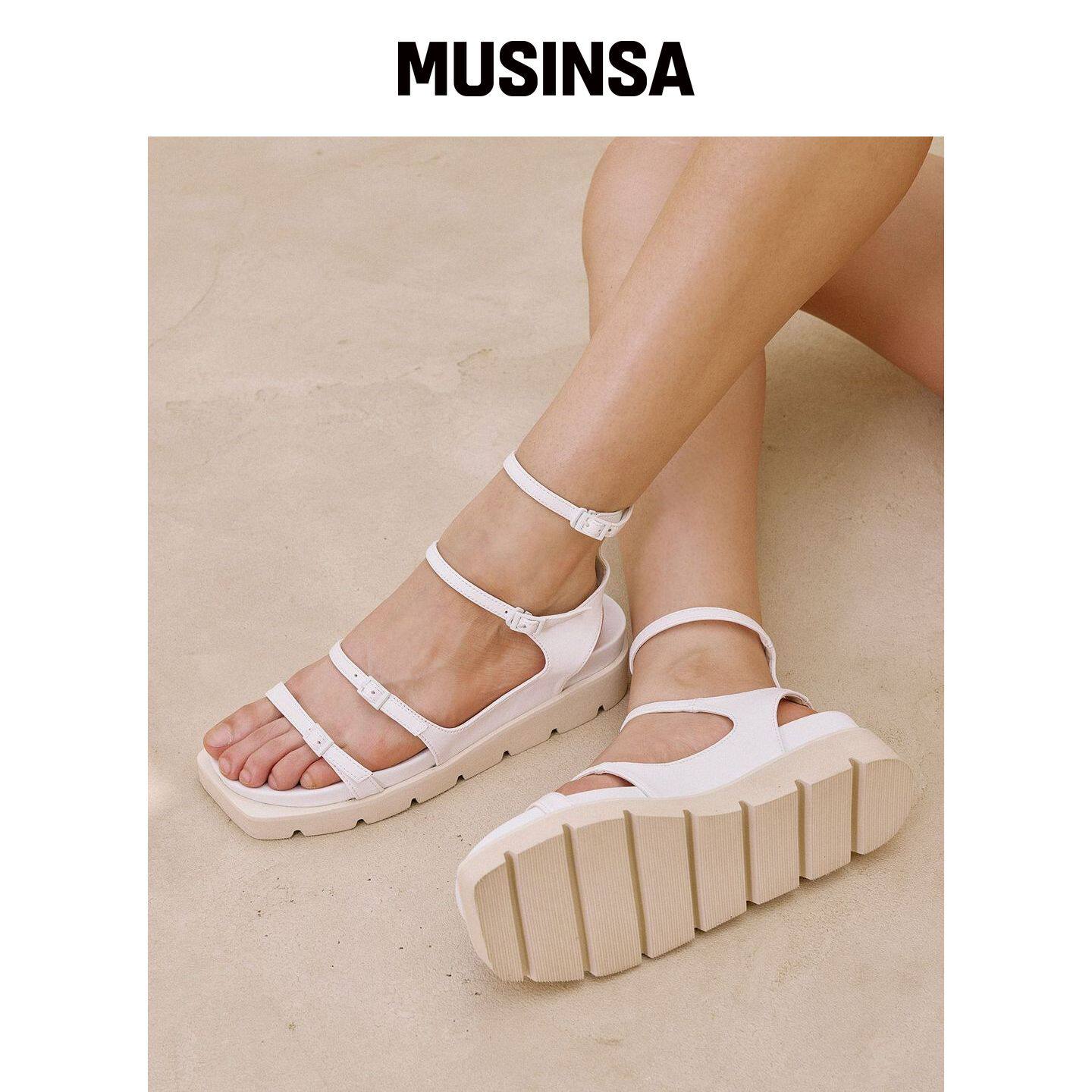 SHOEHI 牛皮内蒂绑带厚底凉鞋 S2503(2Colors) M韩国官网直邮进口
