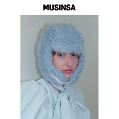 POESIEDAME 蓝色FRIZZ耳罩帽 MUSINSA韩国直邮官方正品