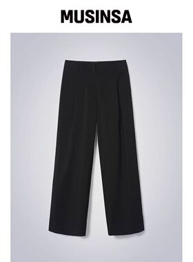 HAUS072C NO OBI ONE TUCK PANTS 黑色韩国官网直邮进口MUSINSA