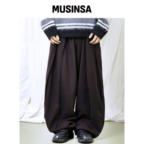 GLACK GP150 分割宽松西装裤 (棕色) MUSINSA韩国官网直邮进口