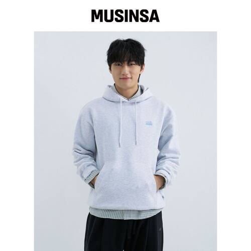 CGP 小方标连帽卫衣-混色灰 MUSINSA韩国官网直邮进口