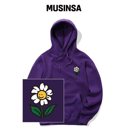 TRIPSHION SINGLE FLOWER LOGO 连帽卫衣 - 紫色韩国官网直邮进口