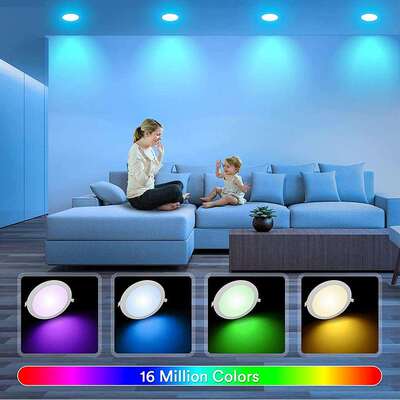 Matter智能筒灯RGBCW无极调光调色直连HomeKit 谷歌 亚马逊音响
