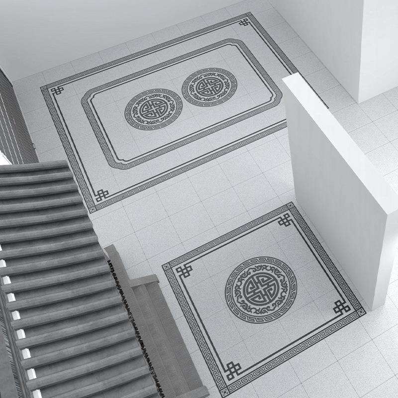 新中式庭院地砖无限拼花别墅院子花园地铺石防滑抗冻石英砖瓷砖