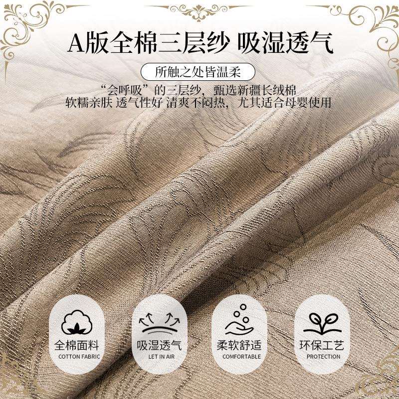 秋冬季全棉磨毛提花被套单件150×200×230轻奢2米纯棉被罩四件套