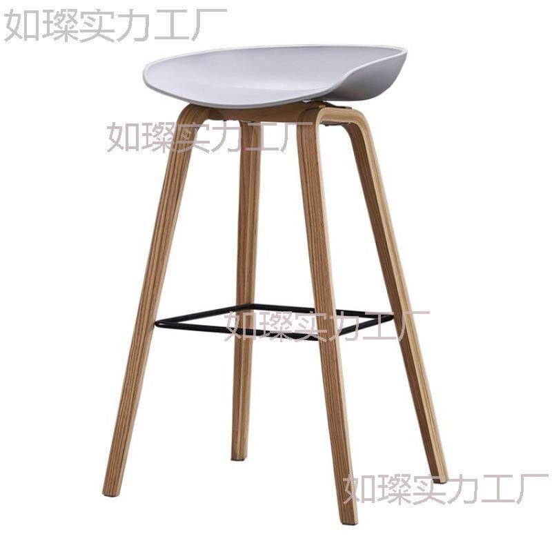 高脚凳吧台高凳子吧椅高脚椅酒吧椅前台木腿咖啡厅吧台凳座椅