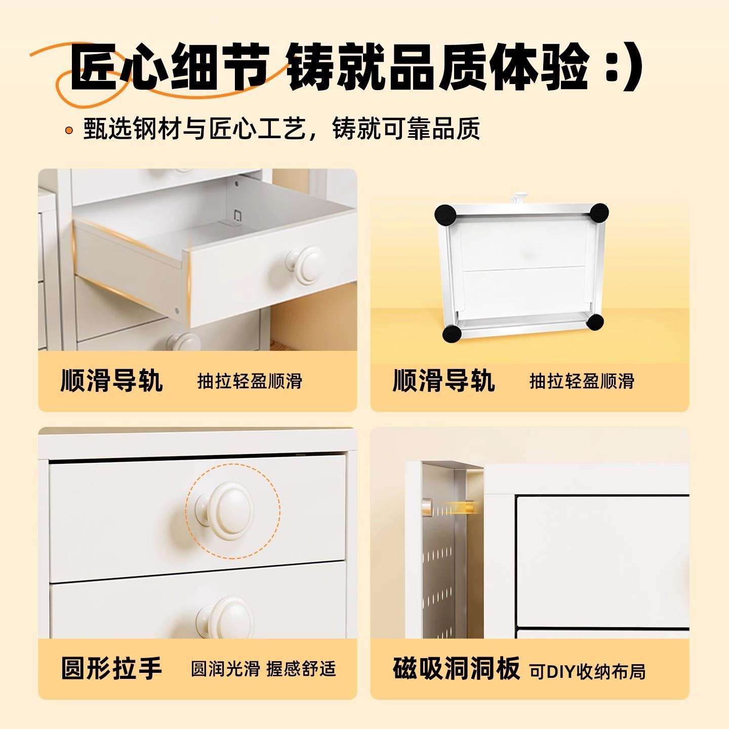 彩色桌面收纳盒抽屉式办公桌置物架入户玄关钥匙盒文件架书桌柜子