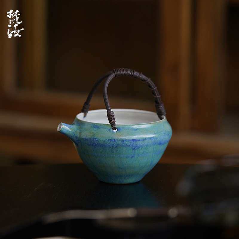 梵汝纯手工日式粗陶粉引绿茶碗公道杯茶海分茶器均杯藤编泡茶碗