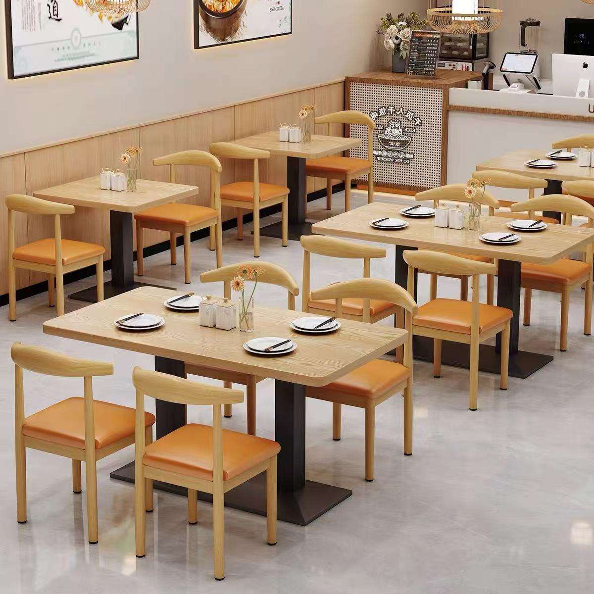 经济型商用餐饮甜品餐桌椅组合烧烤面馆餐厅小吃桌奶茶早餐小饭桌