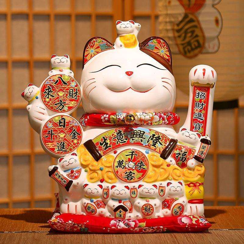 招财猫自动招手新款2025年吸财人财两旺客厅电视柜摇手摆件装饰品