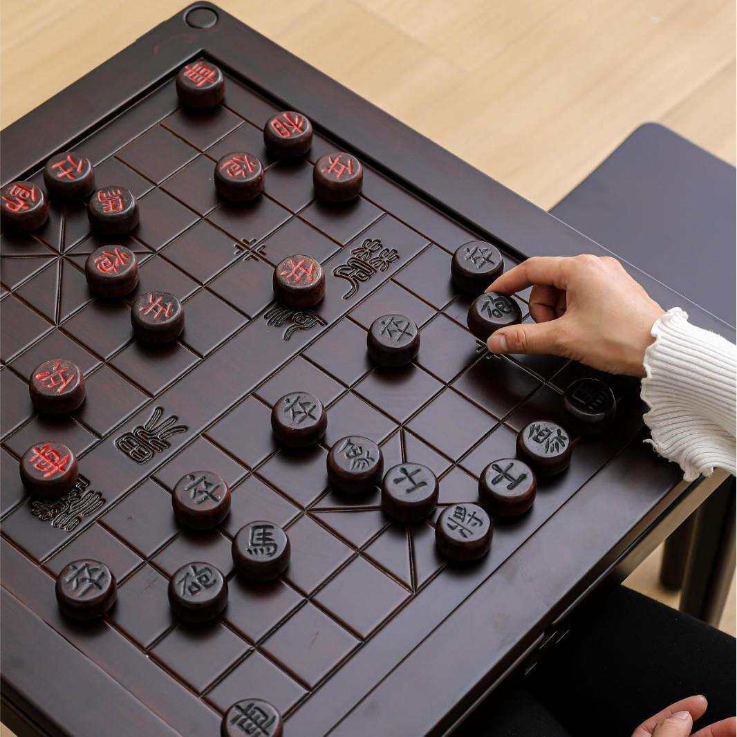 中式竹制象棋桌中国象棋专用棋盘桌多功能可折叠家用楠竹棋桌单桌