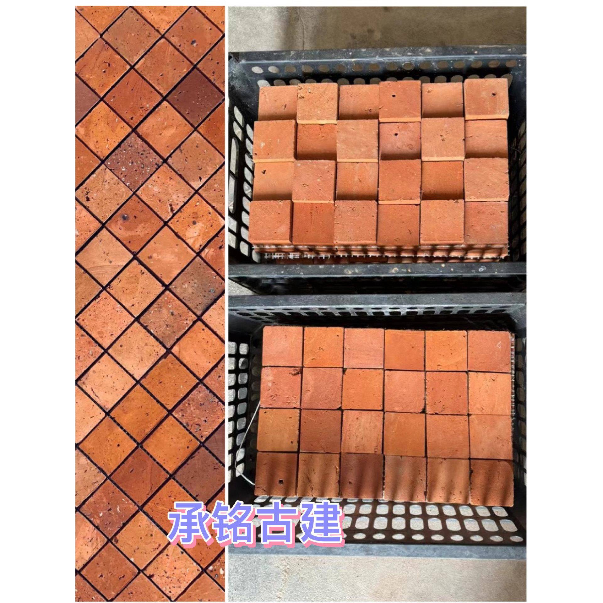 红砖纹理网格方砖背景墙艺术红砖马赛克红砖片凹凸红砖外墙砖片图片