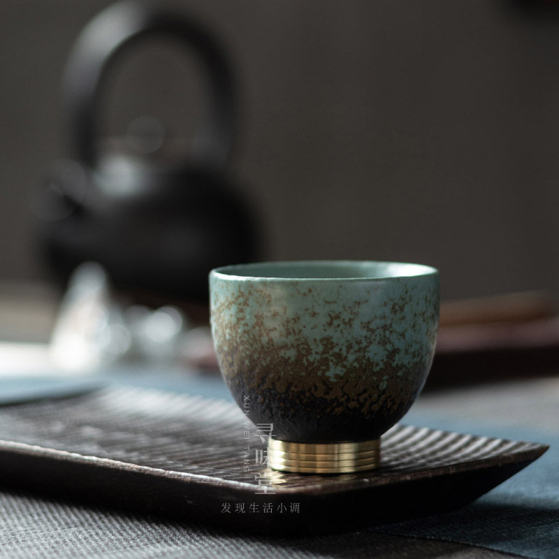 岩生釉复古茶杯品茗杯茶盏单杯窑茶杯