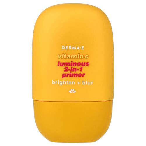 DERMA E,维生素 C 亮泽 2 合 1 底霜，适合各种肤质，1 液量盎司3