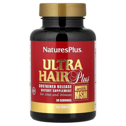 NaturesPlus,含 MSM 的 Ultra Hair Plus，男女适用