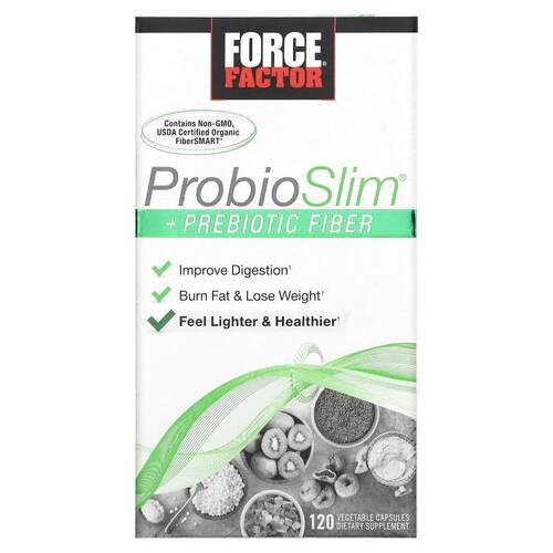 Force Factor,ProbioSlim，+ 益生元纤维，120 粒素食胶囊