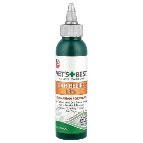Vets Best,Ear Relief Dry, For Dogs, 4 fl oz (118 ml)