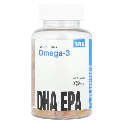 T-RQ,成年人 Omega-3 软糖，DHA+EPA，柠檬、橙子、草莓味，60 粒