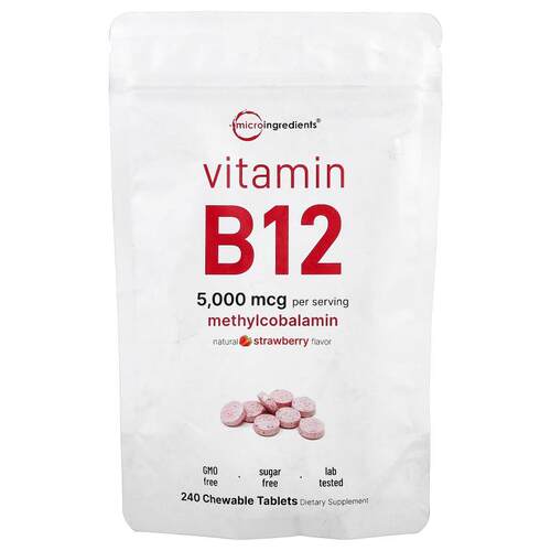 Micro Ingredients,维生素 B12，草莓味，240 片咀嚼片（每片 2,5