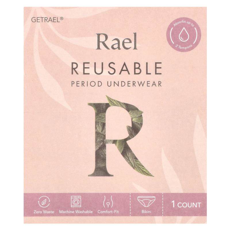 Rael Reusable Period内衣比基尼超大号黑色卫生巾居家温暖节奏