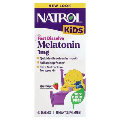 Natrol,儿童，褪黑素，4 岁以上，草莓味