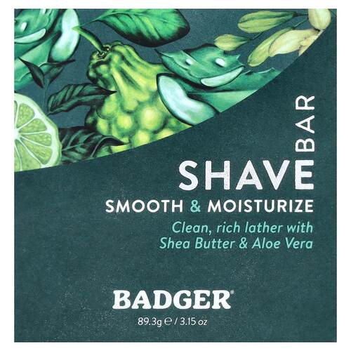 Badger,剃须皂，带领员级，牛油果和芦荟，3.15 盎司（89.3 克）