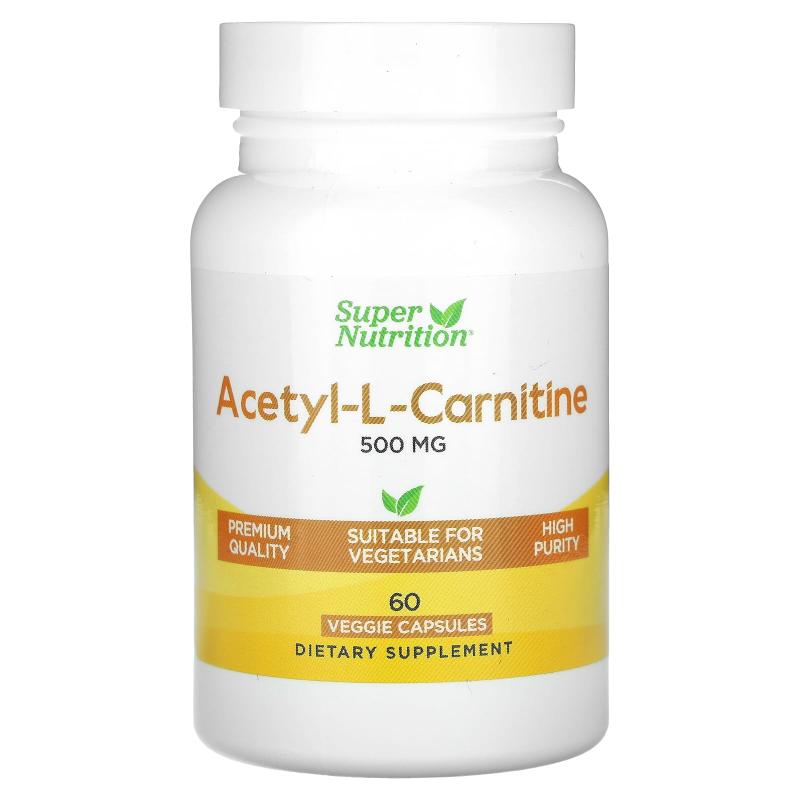 Super Nutrition,乙醯L-肉堿，500 毫克，60 粒素食胶囊