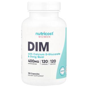 Nutricost,女性，DIM 和 D-葡萄糖二酸钙及文无，120 粒胶囊