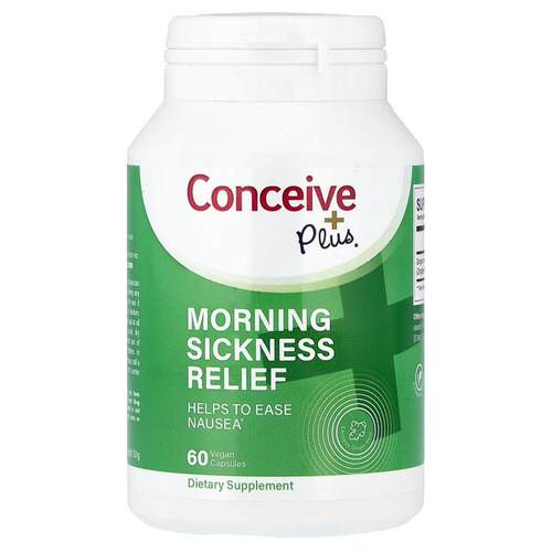 Conceive Plus,晨吐帮助，60 粒全素胶囊（每粒胶囊 500 毫克）