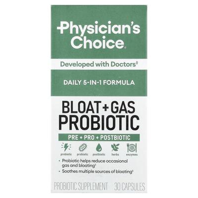 Physician's Choice,Bloat + Gas Probiotic, 30 Capsules