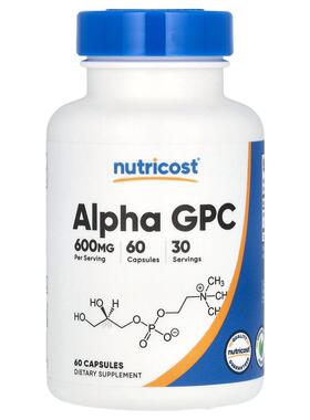 Nutricost,α-GPC，600 毫克，60 粒胶囊（每粒胶囊 300 毫克）