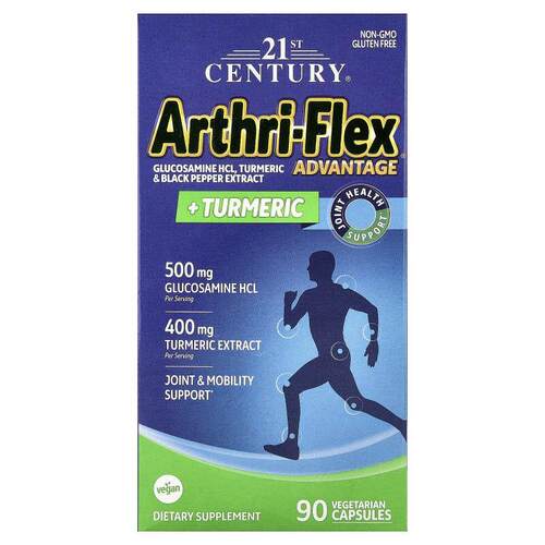 21世纪,Arthri-Flex Advantage+ 姜黄，90 粒素食胶囊