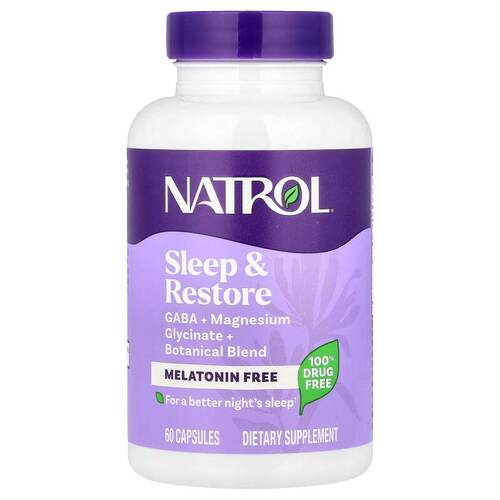 Natrol, Sleep & Restore，无褪黑素，60 粒胶囊