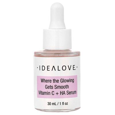 Idealove,光泽顺滑，维生素 C + HA 精华，1 液量盎司（30 毫升）