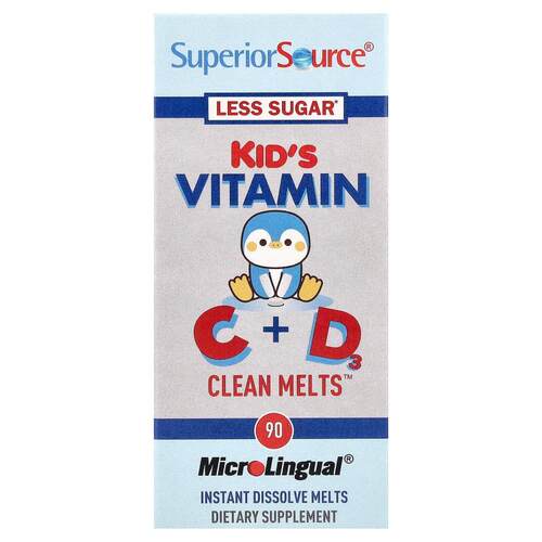 Superior Source,儿童维生素 C + D3 Clean Melts™，90 片速溶片