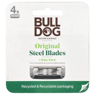 Bulldog Skincare For Men,原装钢制刀片备用刀片,填充装,4 片