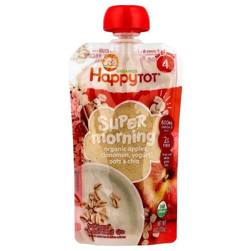禧贝,HappyTot® 活力早晨4段含有机苹果/肉桂/酸奶/麦片&nbsp