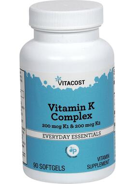 Vitacost,Vitamin K Complex with (200 mcg) K1 & (200 mcg) K2,