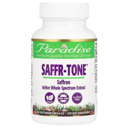 Paradise Herbs,Saffr-Tone，15 毫克，60 粒素食胶囊