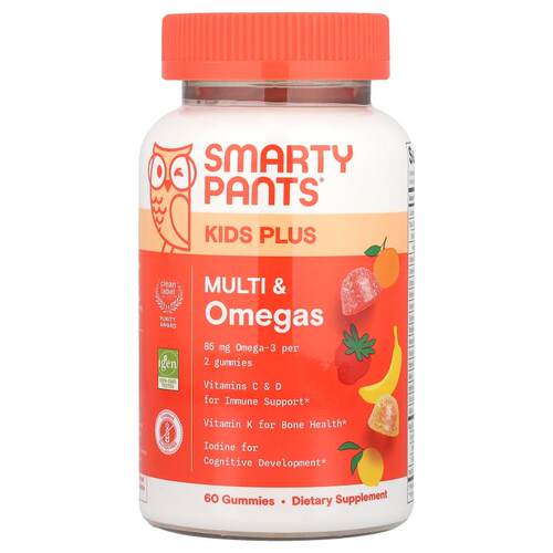 SmartyPants,儿童多营养素和 Omega 软糖+，柠檬、橙子和草莓香蕉