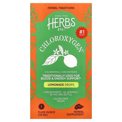 Herbs Etc.,Chloroxygen® Drops, Lemonade, 1 fl oz (30 ml)