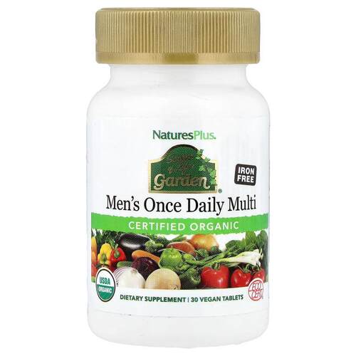NaturesPlus,Source of Life Garden®，有机男性每日一片多维生素