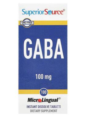 Superior Source,GABA，100 毫克，100 片 MicroLingual® 速溶片
